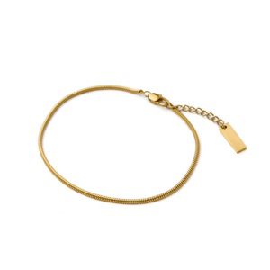 Round snake chain anklet (can0007g)