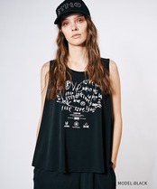 COOLAハートスクリブルプリントTOPS&パンツ (BLACK)　CQ-48145