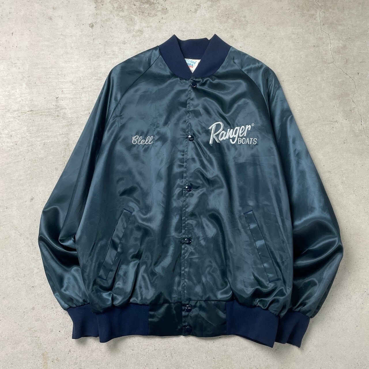 90年代 USA製 WestArk ナイロン サテンスタジャン Ranger BOATS 企業 
