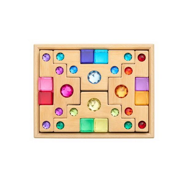 【2026年8月26日発売】バウシュピール カラーステアケース ウィズルミナスブロックライト 16ピース 3歳〜 アクリル積み木 ドイツ