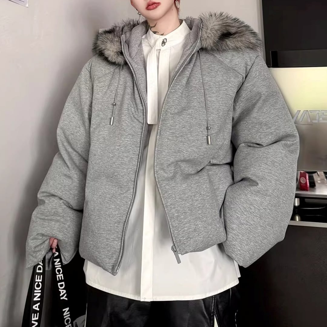 ファー付きフード ボリュームパファーブルゾン 2カラー D12128