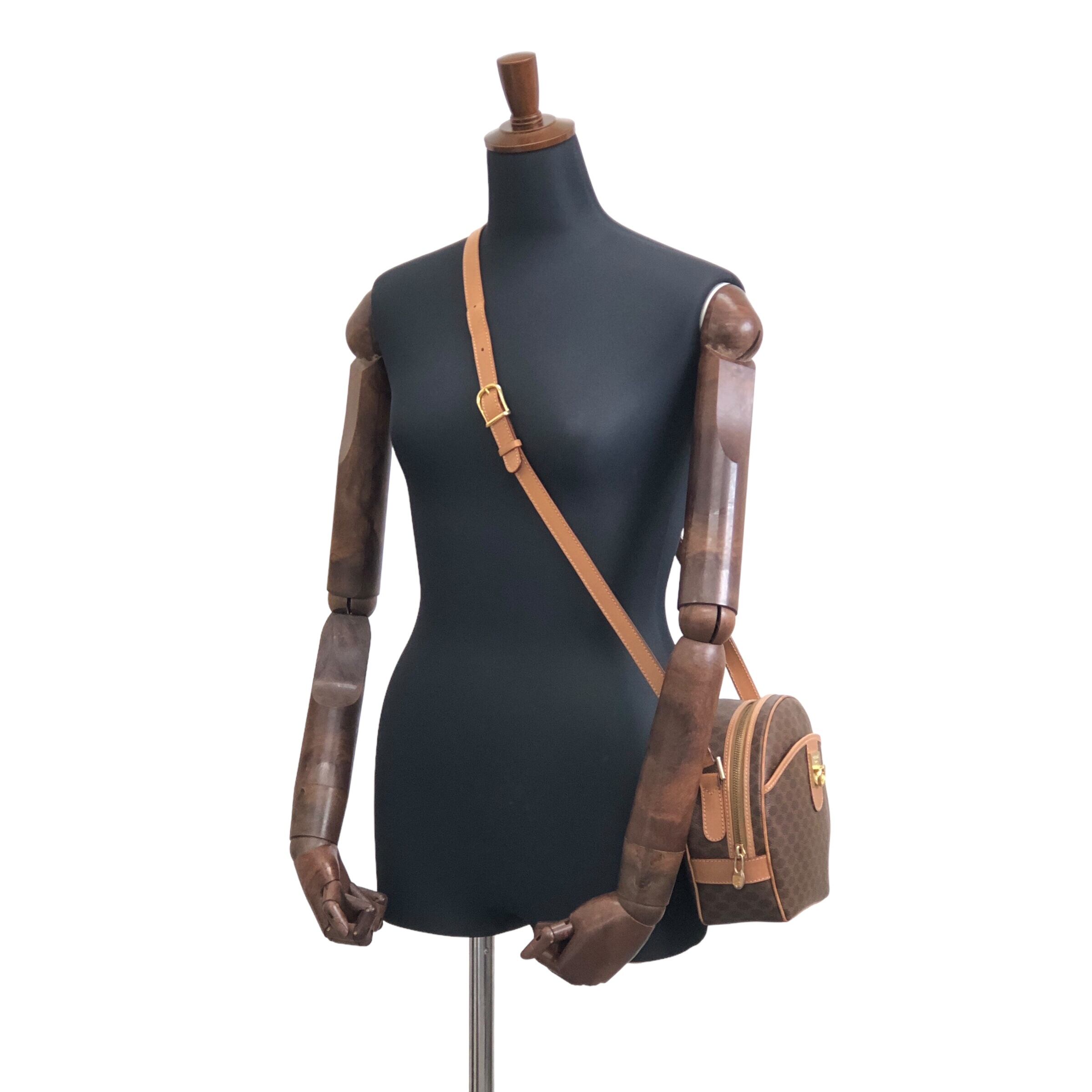 CELINE セリーヌ マカダム ショルダーバッグ ブラウン ガンチーニ PVC