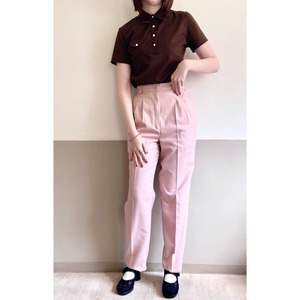 80s Pink Tapered Tuck Pants