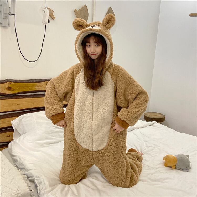 送料無料 とってもキュートな着ぐるみパジャマ ルームウエア もこもこ あったか 可愛い Lamitte Deco トレンド 韓国ファッション ショップ Base店