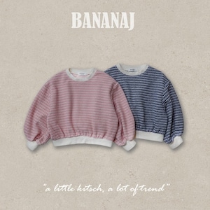 【2点送料無料】«予約»«ジュニアサイズあり»«Banana J» ボーダーニットmtm 2colors