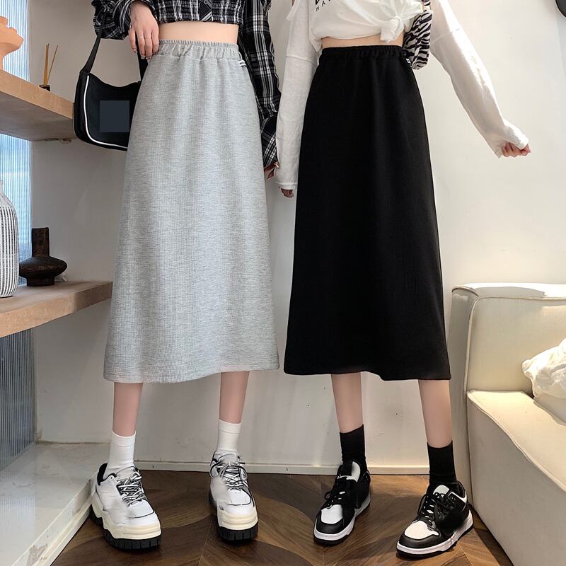 グレースカート スプリングオータムハイウェストウェストAラインロング 春物 秋物 試着室47307209657