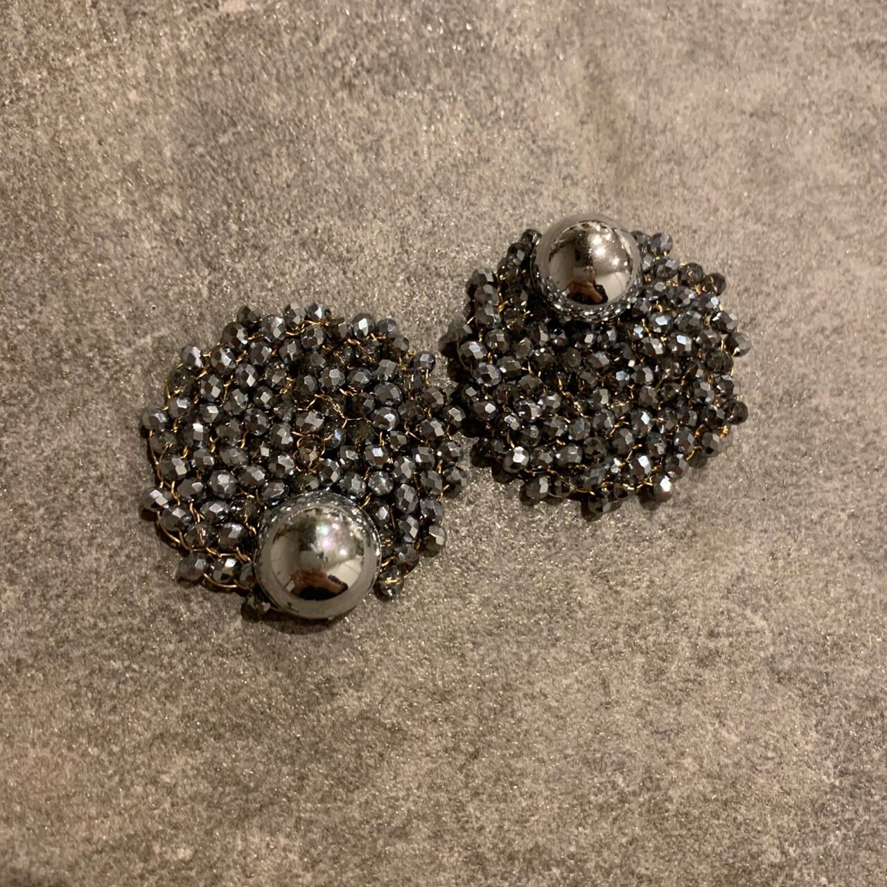 No.269 メタルビーズ シルバー ビーズ刺繍カボション 素材/材料 人気