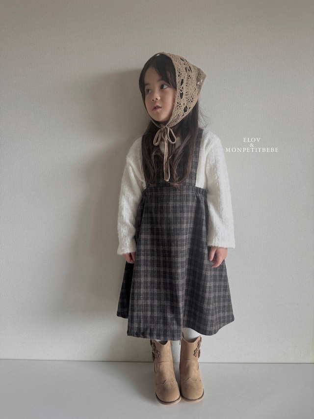 ˗ˏˋラスト1点♡ ˎˊ˗ 【 即納 】 2025冬新作 monpetitbebe モンプチベベ レブワンピース チェック柄 (kids)