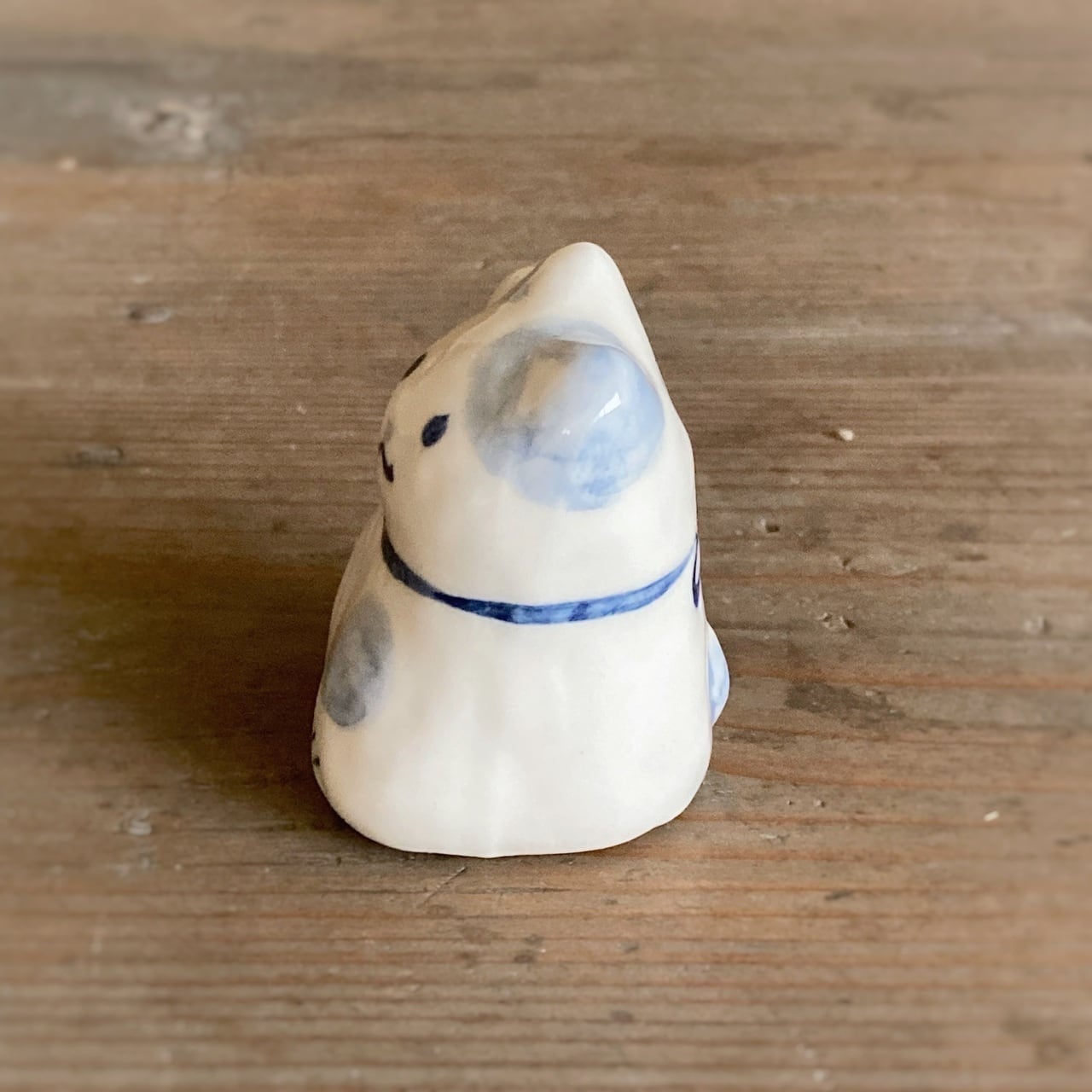 まねきねこ　金運　(染付)