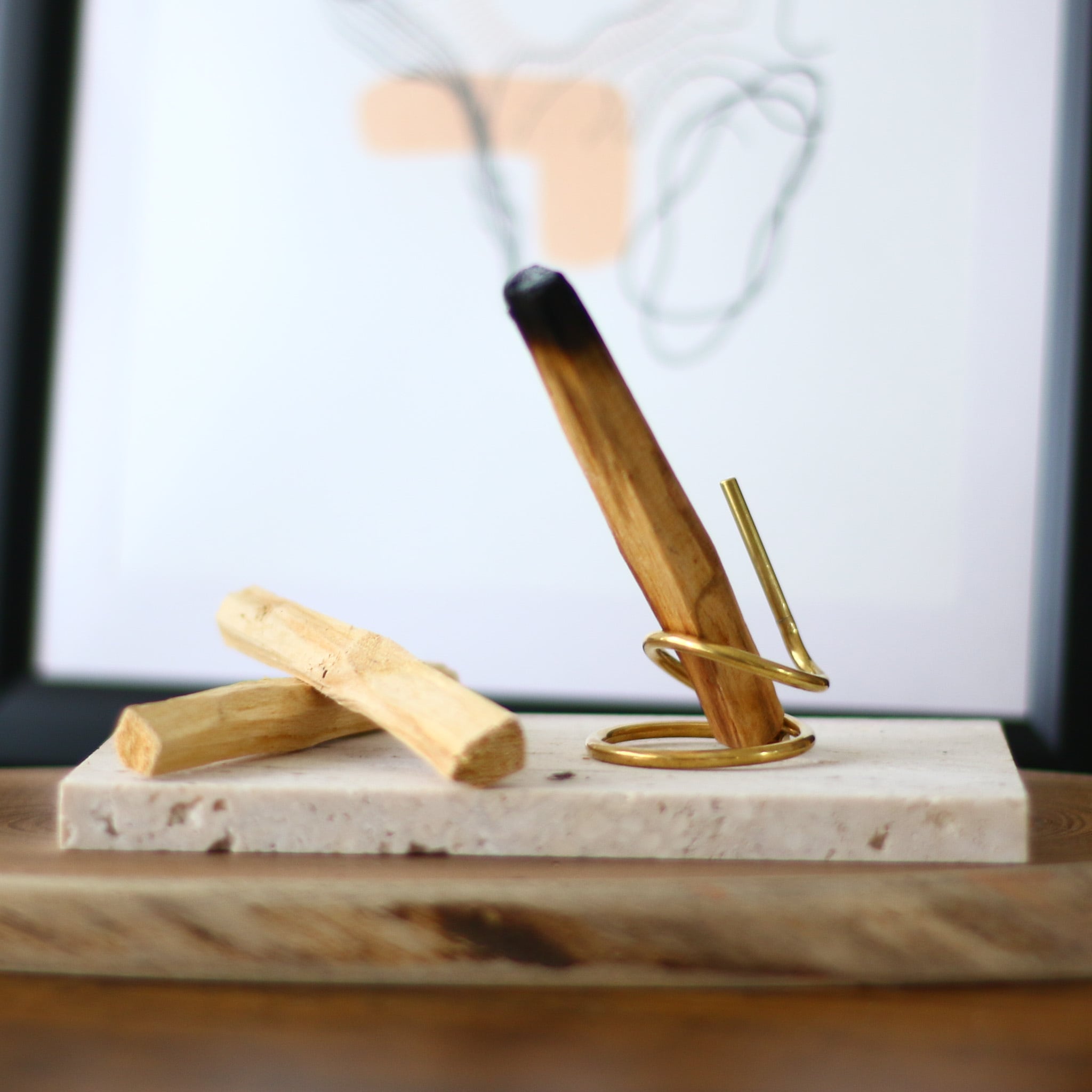 Dual Brass Palo Santo Holder -Swirl A/G:Land