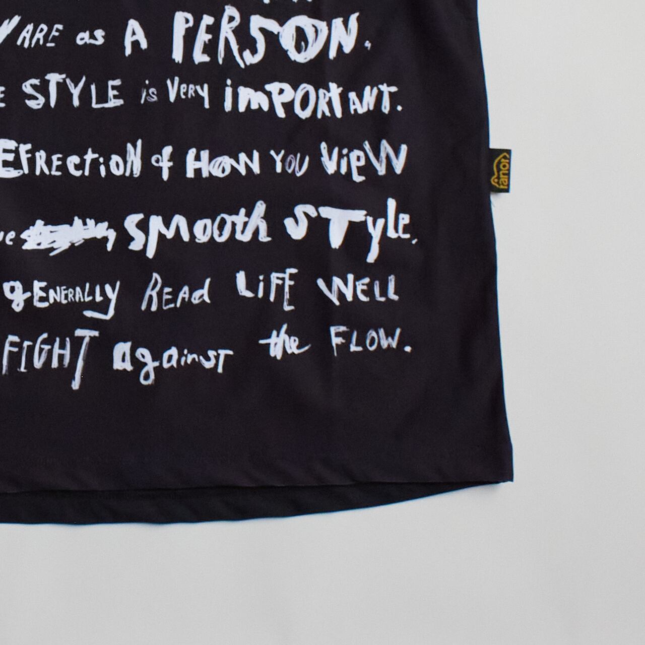 ranor （ラナー ）MHL T-SHIRT -BLACK×WHITE メンズレディース