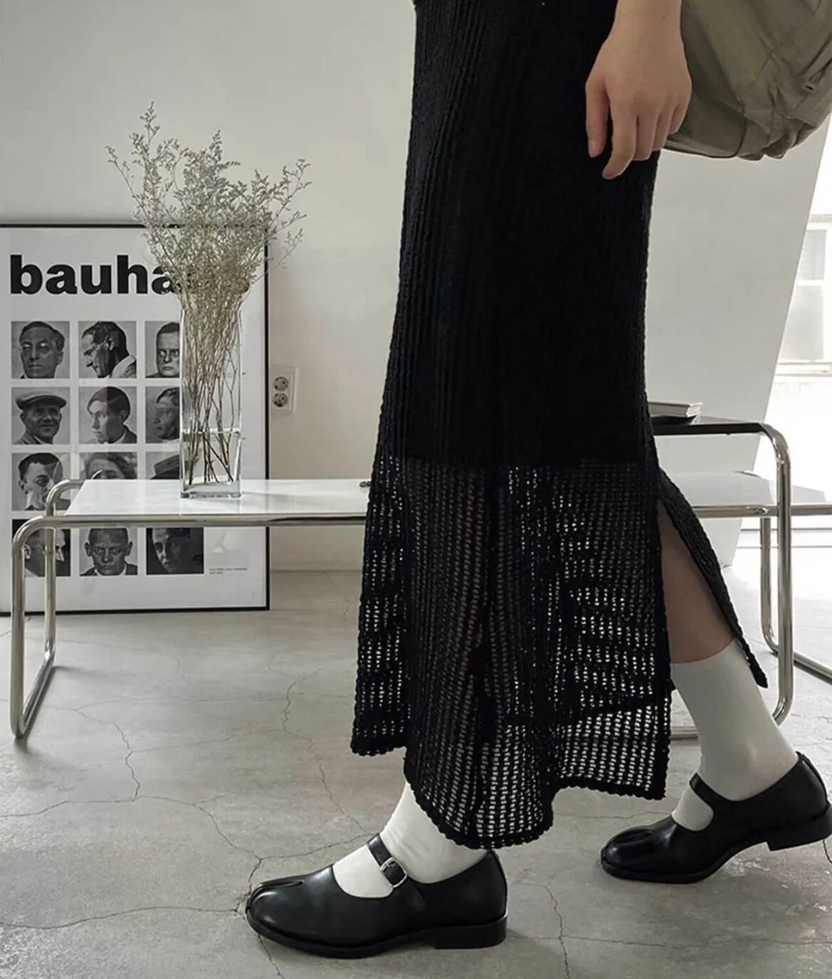 2color / サイドスリットメッシュスカート