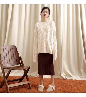 クルーネックニットトップス　AJ1079-8030
