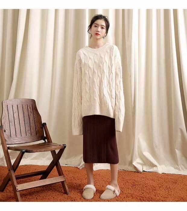 クルーネックニットトップス　AJ1079-8030