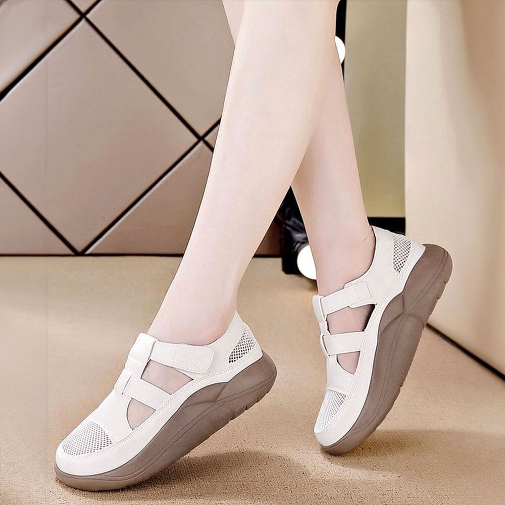 メッシュ スニーカー レディース 韓国 厚底 シューズ 通気性 春夏 蒸れない 歩きやすい マジックテープ 運動 スポーツ アウトドア 大人可愛い 大人女子