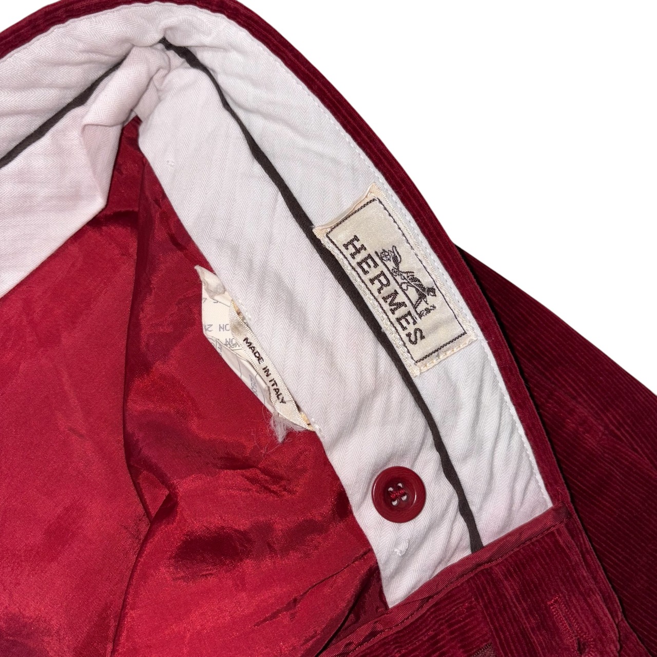 HERMES red corduroy pants