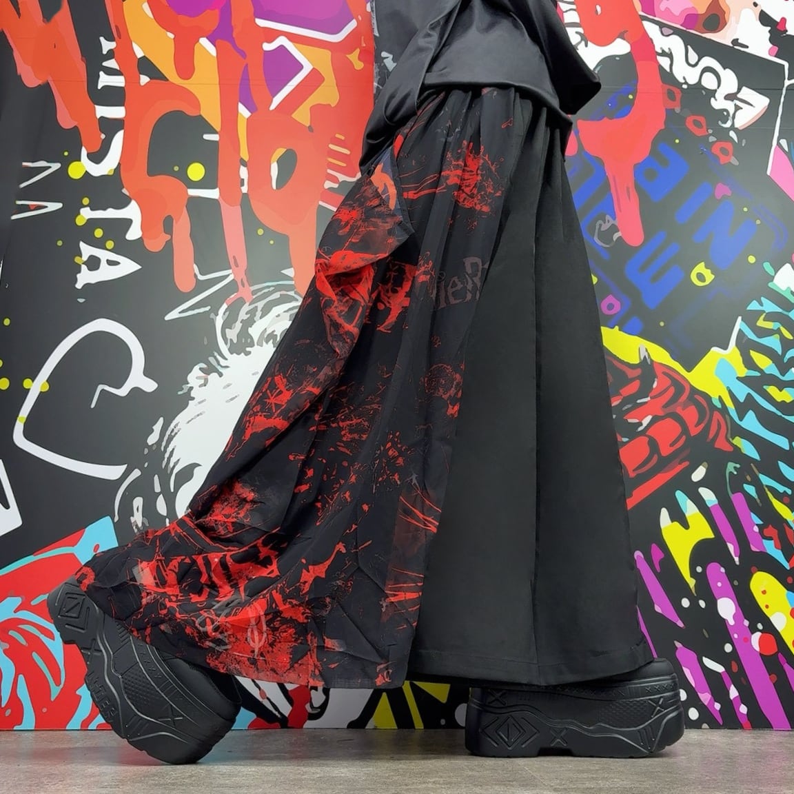 彼岸花DESIGNフラップ付きワイドパンツ | NIER CLOTHING