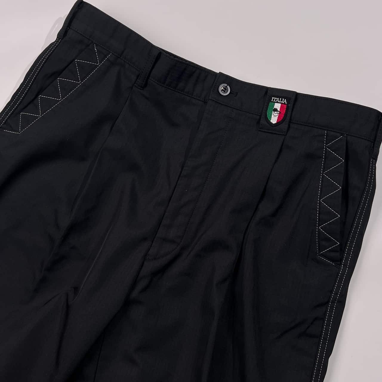 SINA COVA S.C.G シナコバ シャドーストライプ タック スラックス パンツ 88 /ブラック系 メンズ