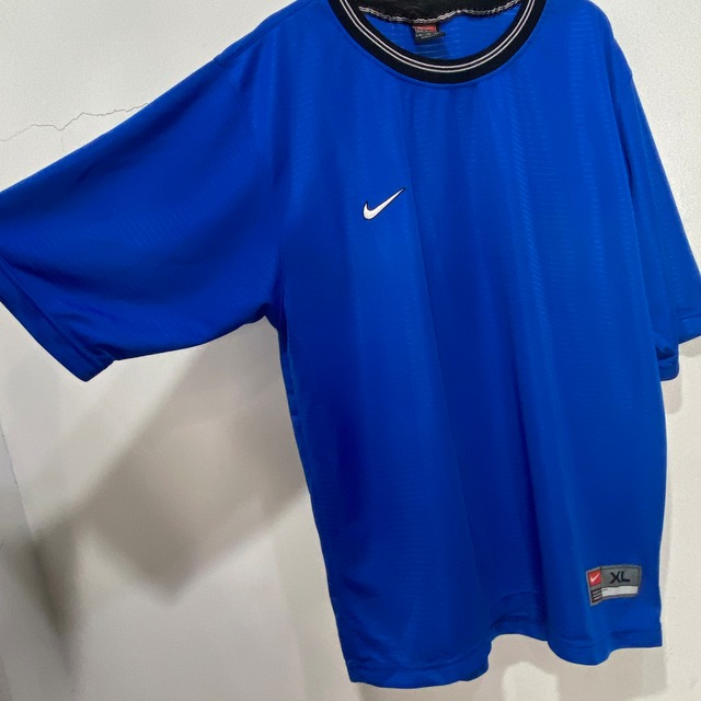 NIKETEAM USA製ゲームシャツ　ワンポイント　スウォッシュ　青　XL