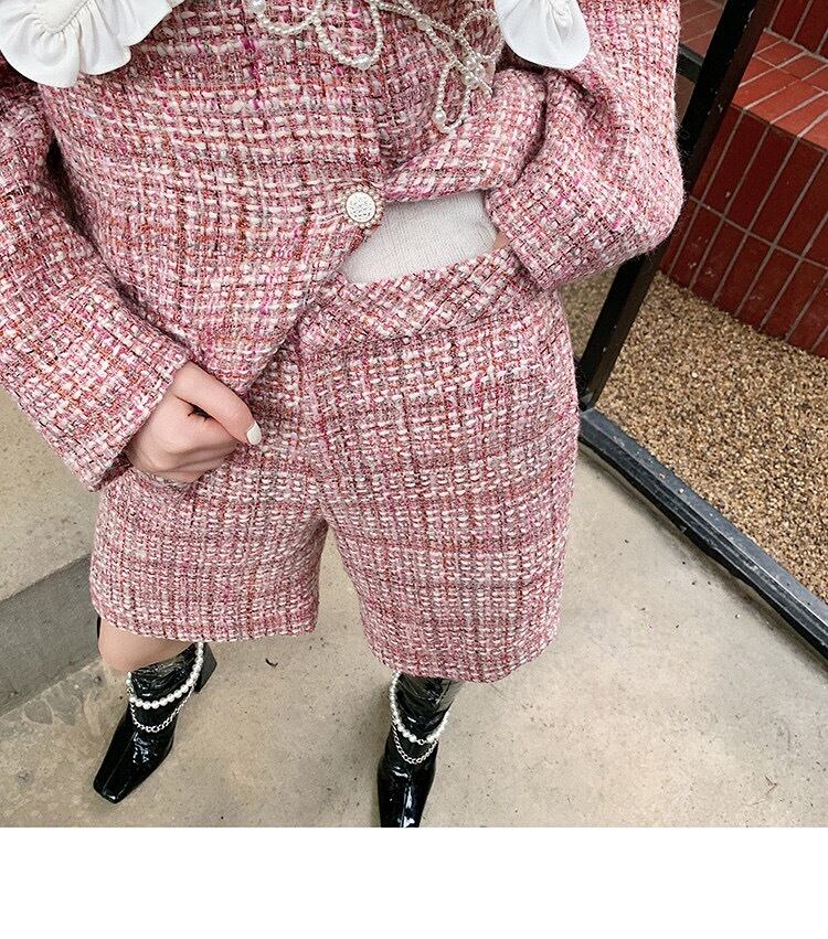 ☆サイズ【セットアップ】スーツ ピンク ジャケット ズボン ハーフ