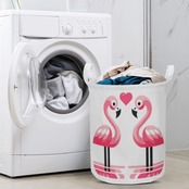 Round Laundry Basket Heart 4374