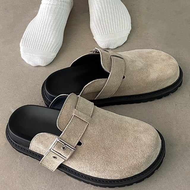 予約販売】サンダル スリッポン メンズ アウトドア スエード調 靴