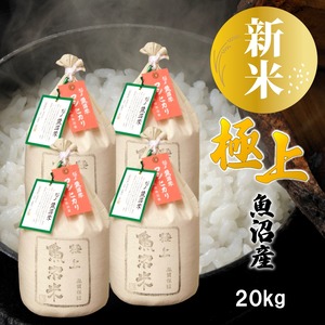 極上 魚沼米 魚沼産コシヒカリ 20kg（5kg×4袋）令和8年産 新潟県産 ギフトボックス入り