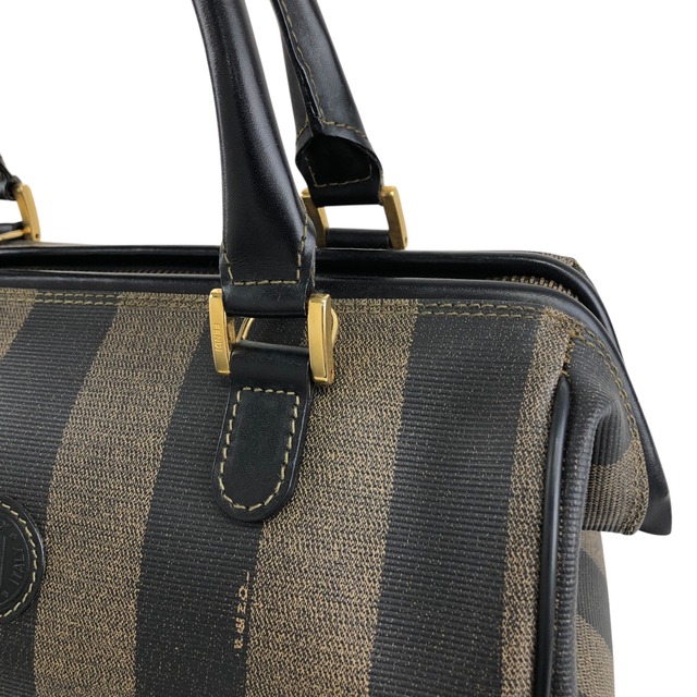 FENDI フェンディ ペカン柄 ブラック FFロゴ PVCレザー 2WAY ミニボストンショルダーバッグ vintage ヴィンテージ オールド ze6stg