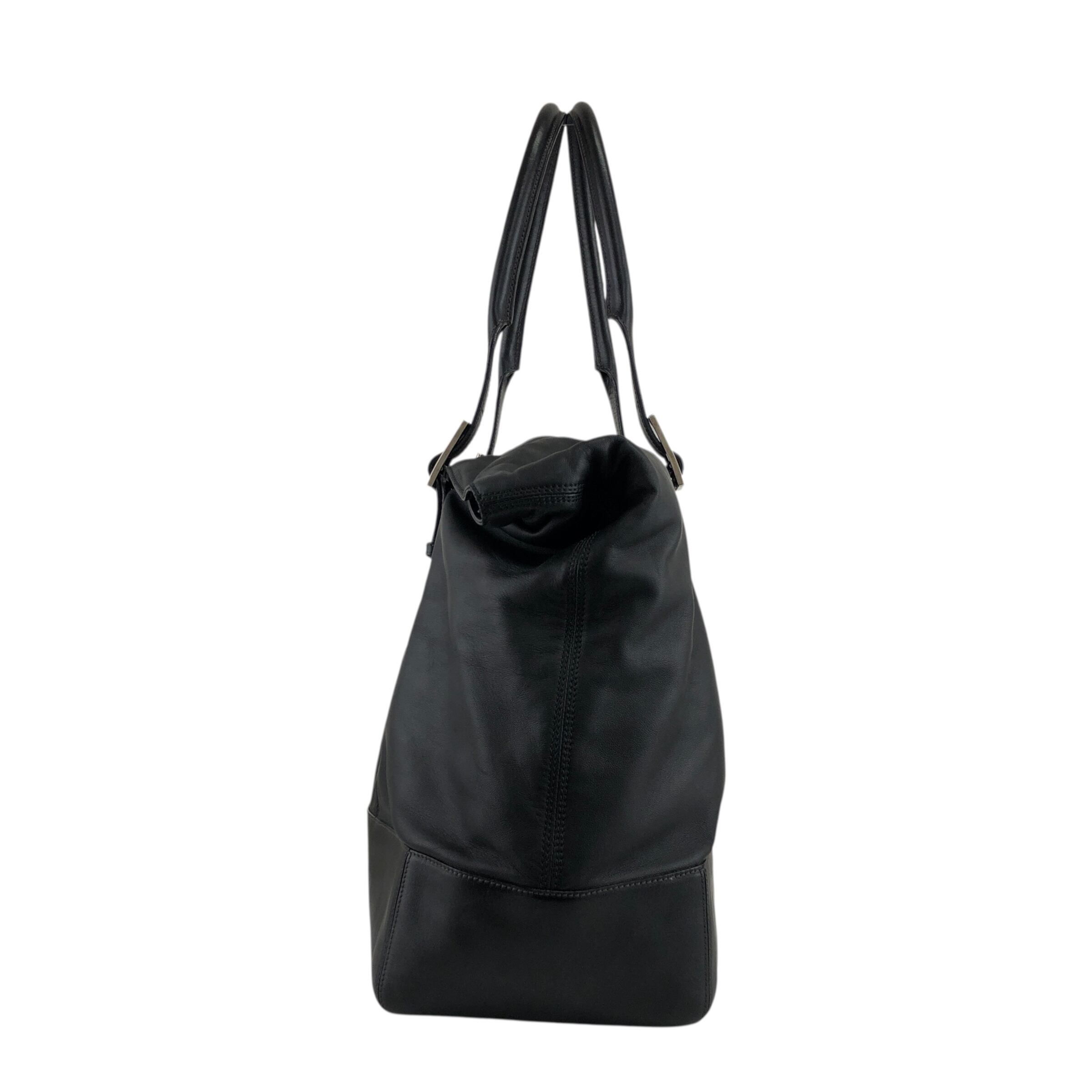 LOEWE ロエベ　ハンドバッグ　ブラック　黒　ナッパレザー　ヴィンテージ LOEWE ロエベ ハンドバッグ ブラック ロゴ ナッパレザー vintage