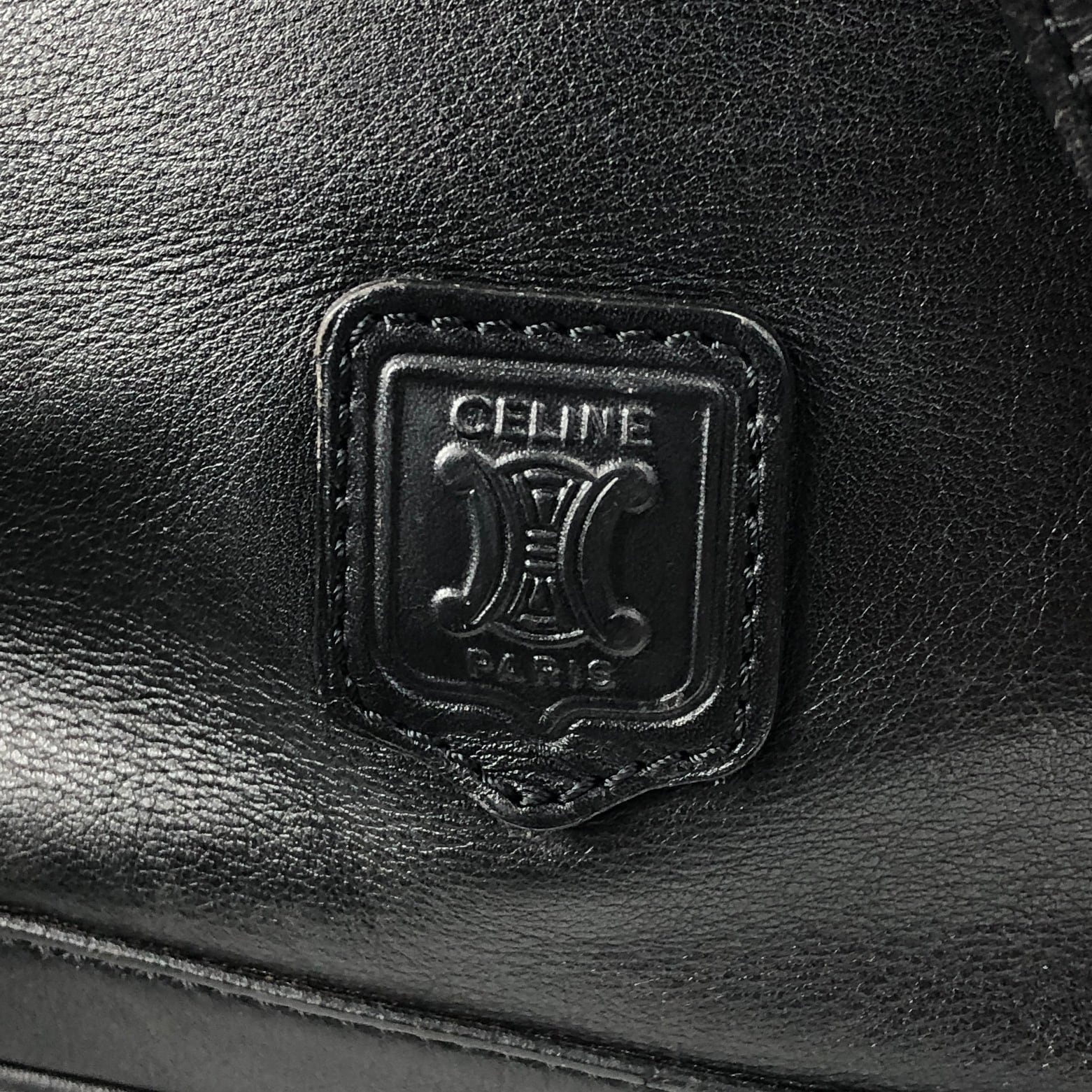 CELINE セリーヌ ショルダーバッグ ブラック ブラゾン型押し レザー
