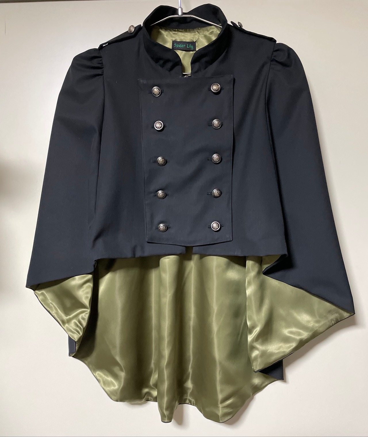 ナポレオンフィッシュテールマント(裏地赤・裏地カーキ）