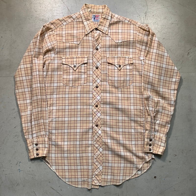 60's LEVI'S AUTHENTIC WESTERN WEAR リーバイス サドルマン チェックウェスタンシャツ ブラウン コットン カウボーイ  S~M位 希少 ヴィンテージ BA-1491 RM1860H | agito vintage powered by BASE