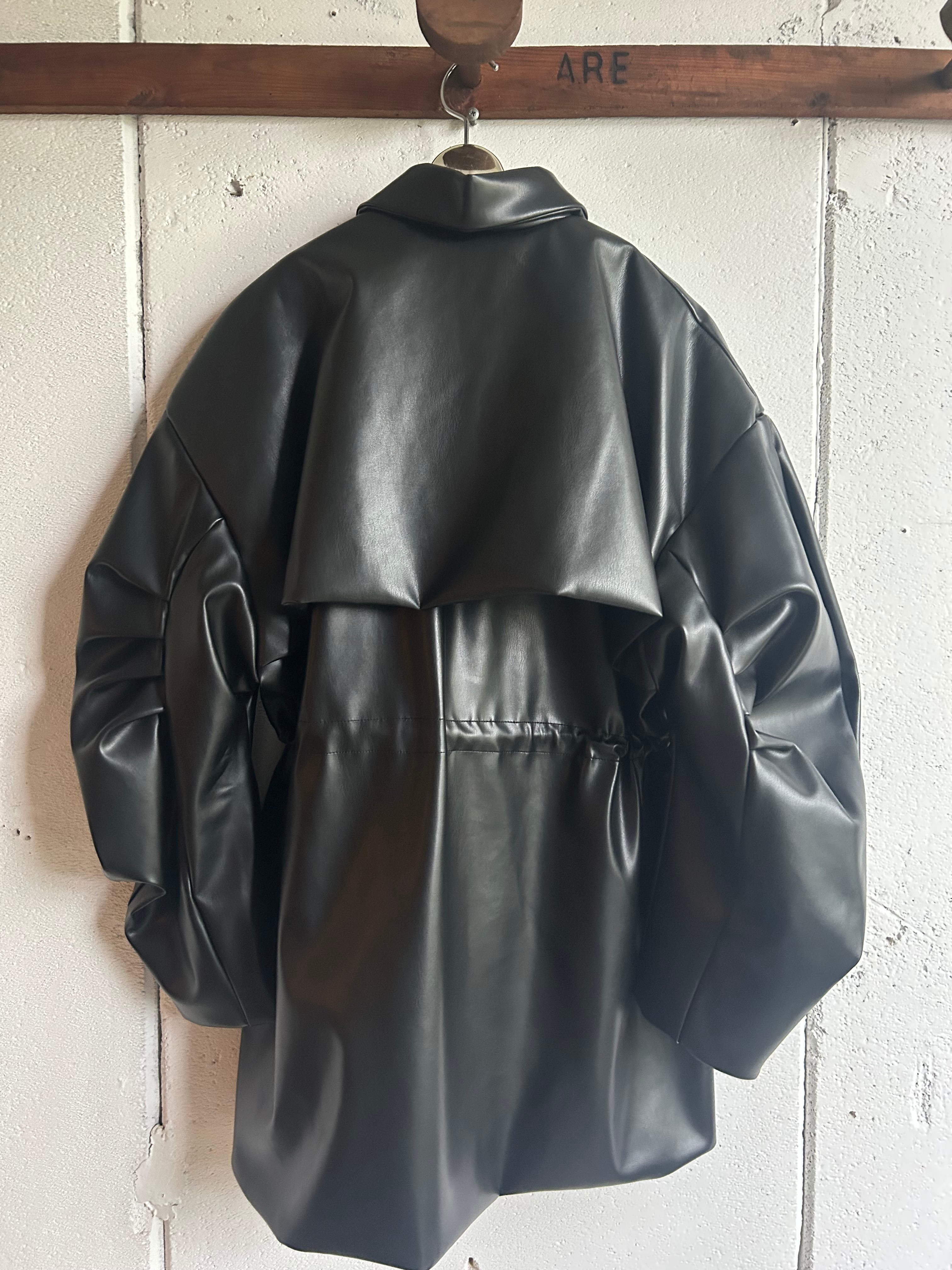 DECO fake leather open jacket | AAR