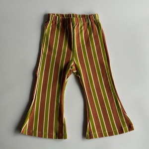 Stripe Flare Pants【90-130cm】Camel