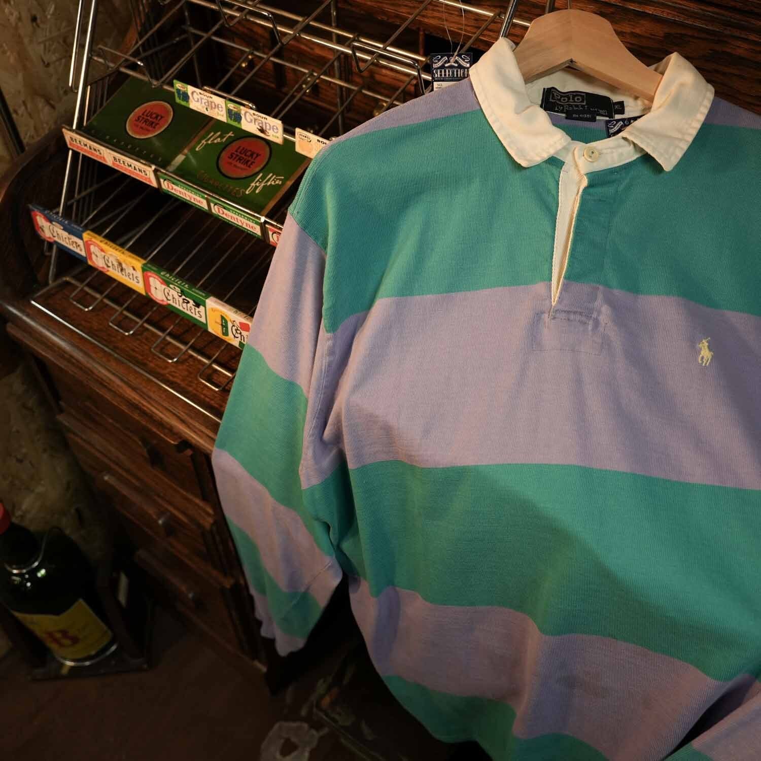 Polo by Ralph Lauren ラガーシャツ US M POLO RALPH LAUREN Made in U.S.A. 90s ラガーシャツ XL ヘビー