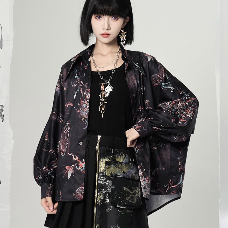 ゴスロリ通販 With U 秋服 中華ブラウス クラシカル カップルコーデ 卿棠デザイン アラサーコーデ 大人増し