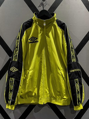【X VINTAGE】"90's" "UMBRO" Neon Yellow Color Loose Track Jacket