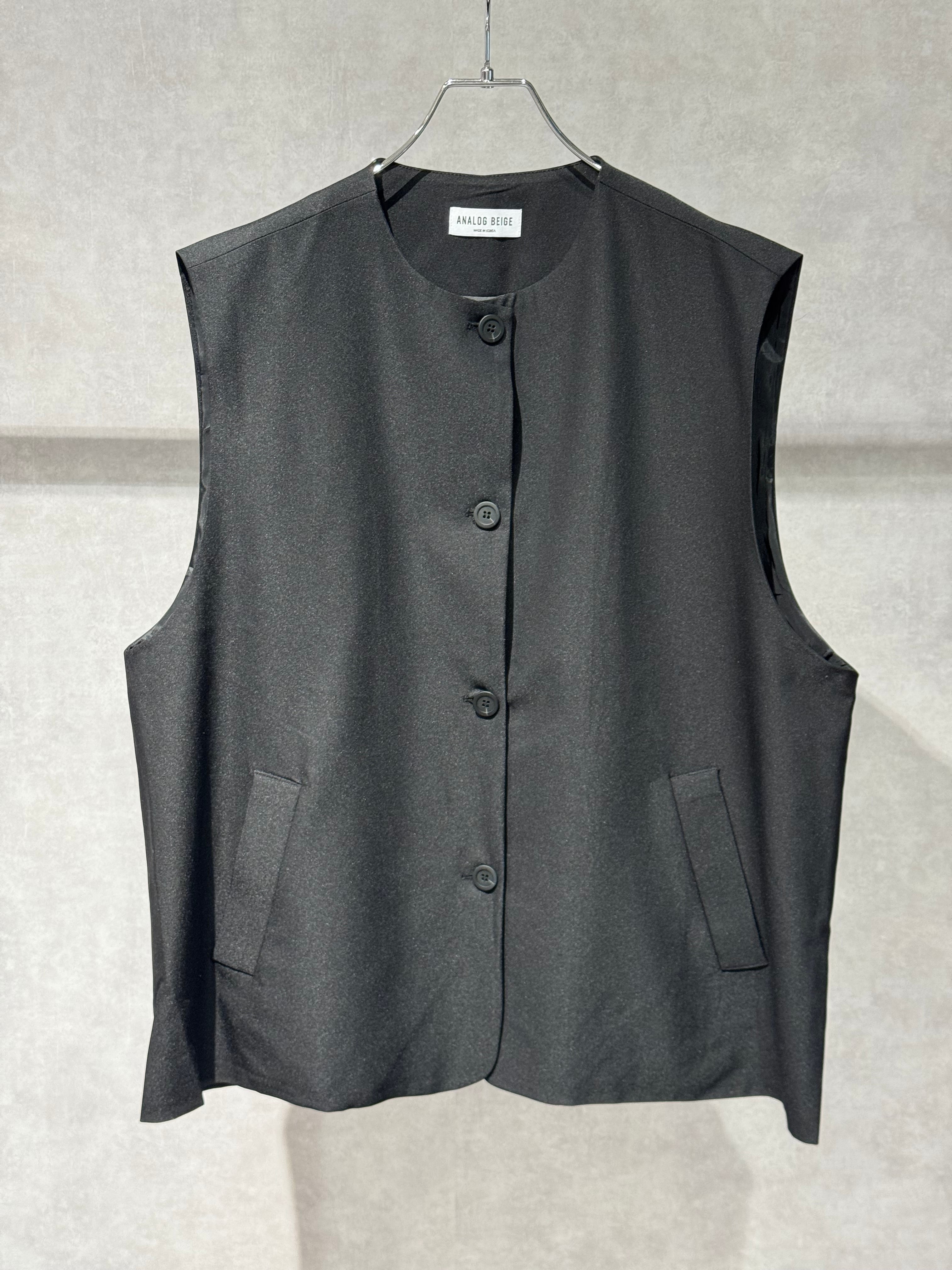 crew neck button tunic gilet