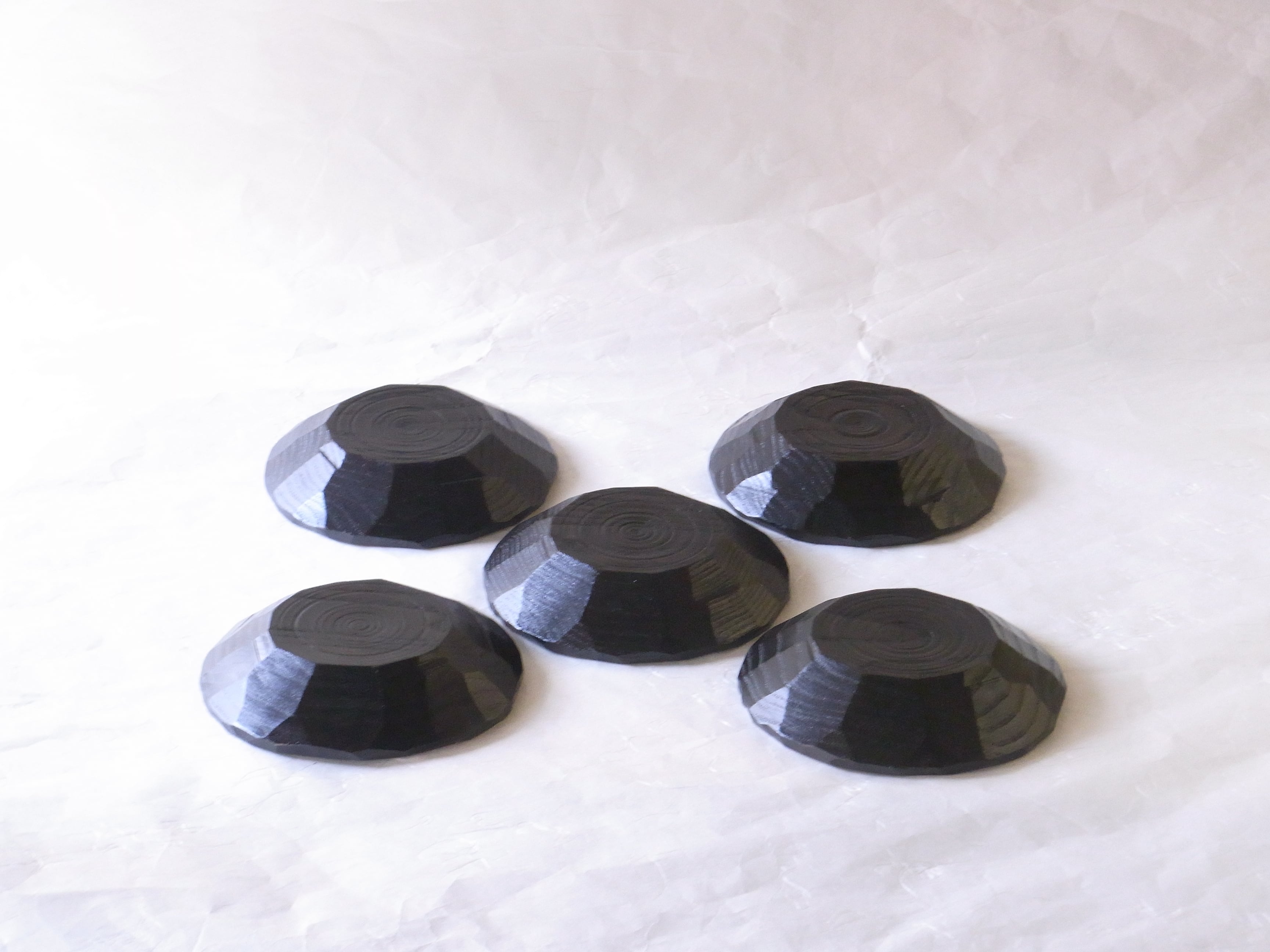 山中塗 木製 くりぬき 栗ハツリ 5寸 茶托 兼 銘々皿 5客揃 うるし塗