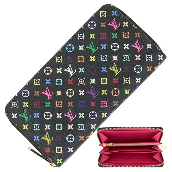 Unused LOUIS VUITTON ルイヴィトン 長財布 ジッピーウォレット モノグラムマルチカラー ノワール グルナード ブラック ピンク M60243 未使用品