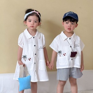 【BABY&KID】ツリー柄ホワイトセットアップ/ワンピース