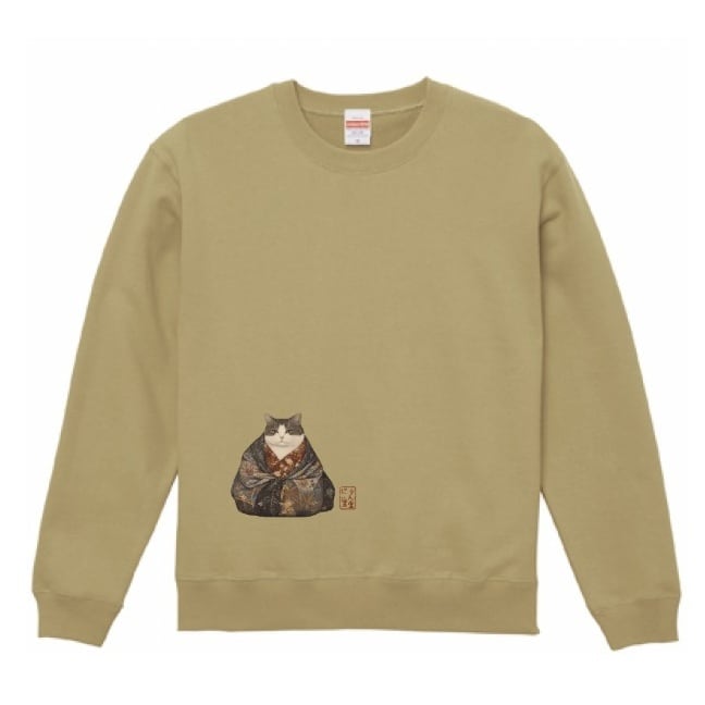 「ふくふく殿、江戸に咲く」スウェット リブ付/"Fukufuku-dono Blooms in Edo" Sweatshirt with Ribbed Detail