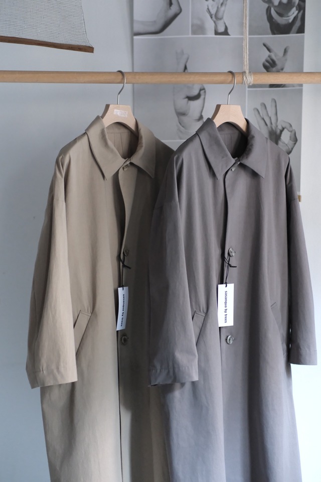 "sasanqua by trees" "High count twill radial dart coat"