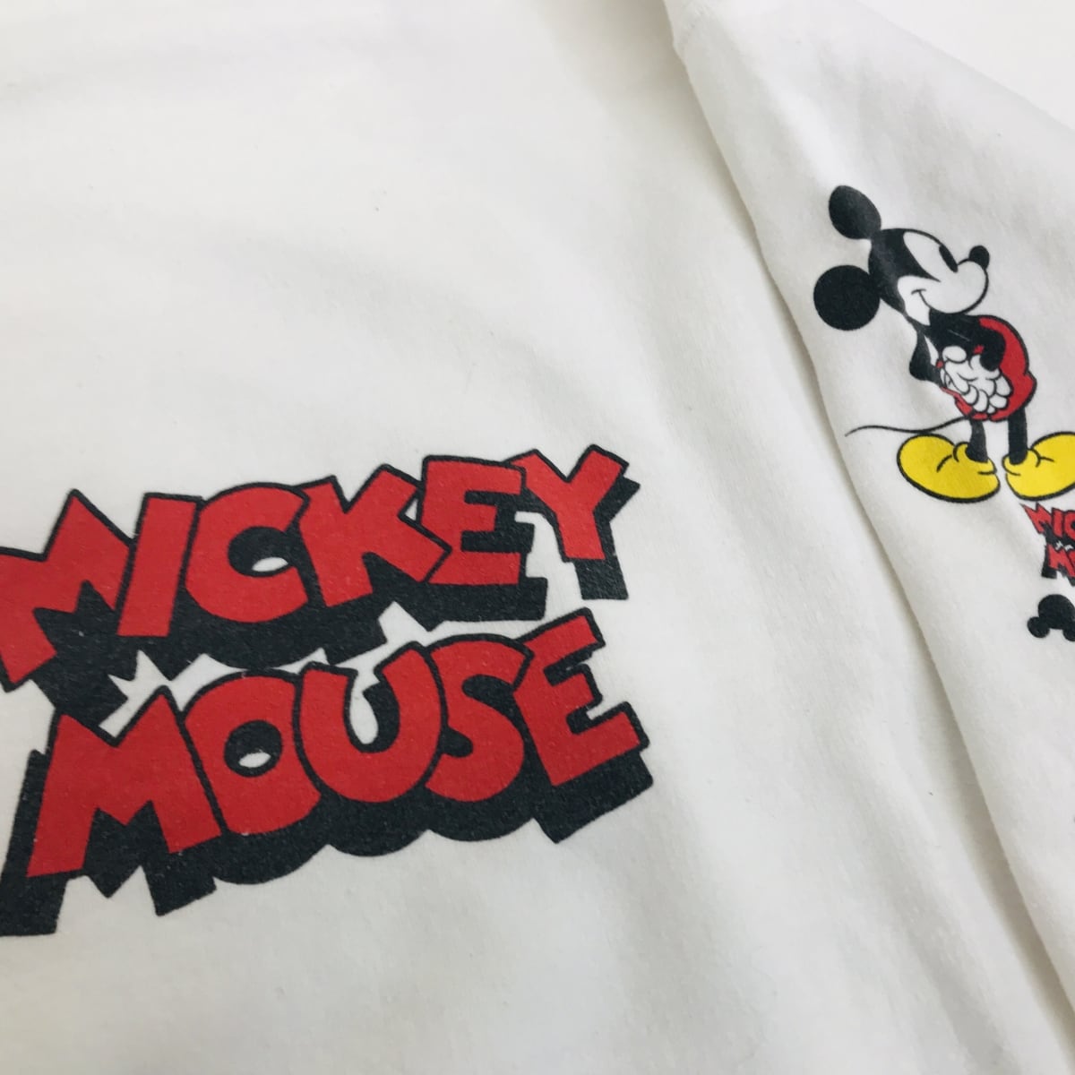 DISNEY ディズニー 00年代 ミッキーマウス 袖 プリント入り