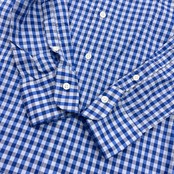 Nano・Universe Maison de Robe a Japan ナノユニバース SOKTAS ギンガムチェック 長袖シャツ 44/ブルー メンズ