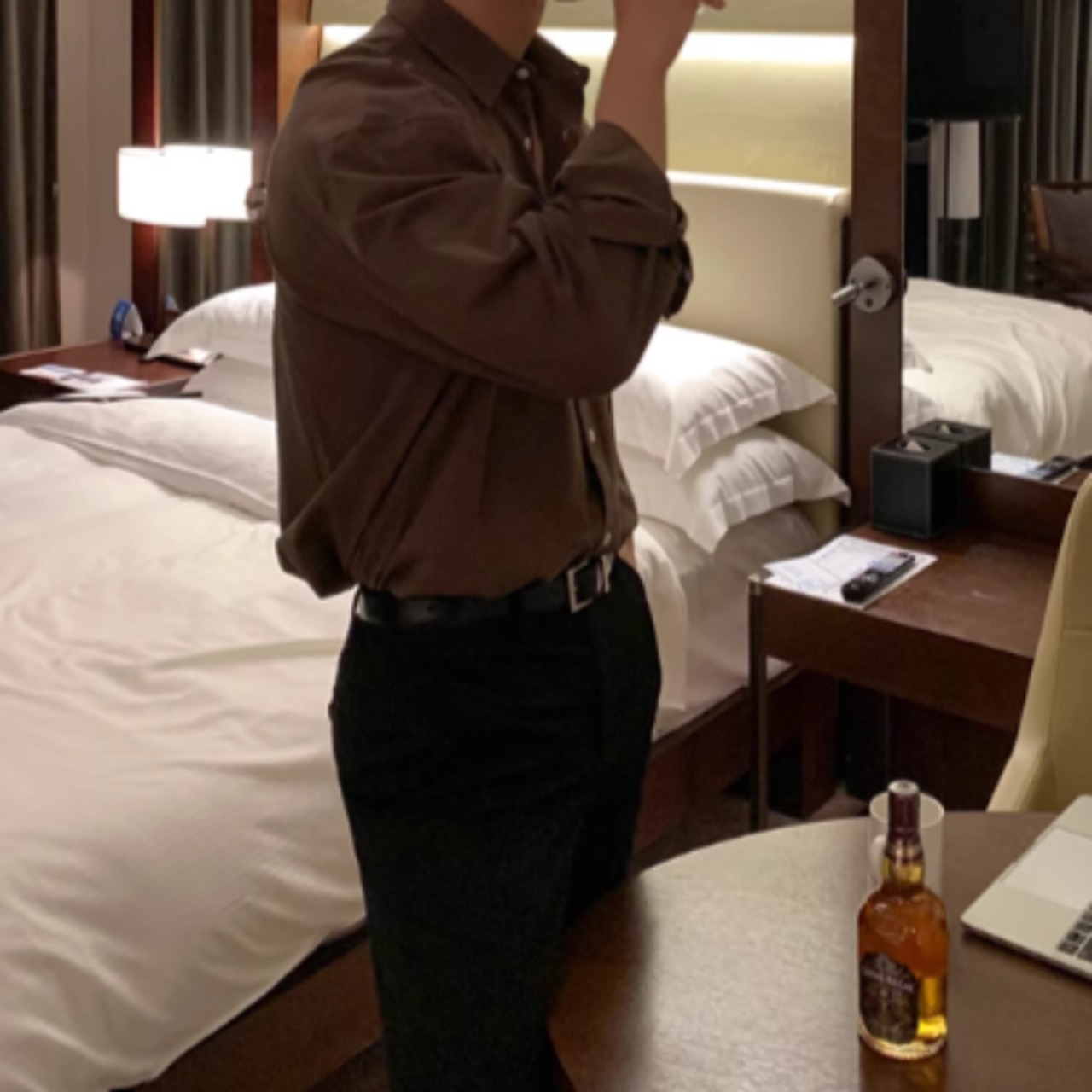 ハンサムシンプルカジュアルシャツ　0828