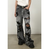 ストリート ボロボロ デニムパンツ P245