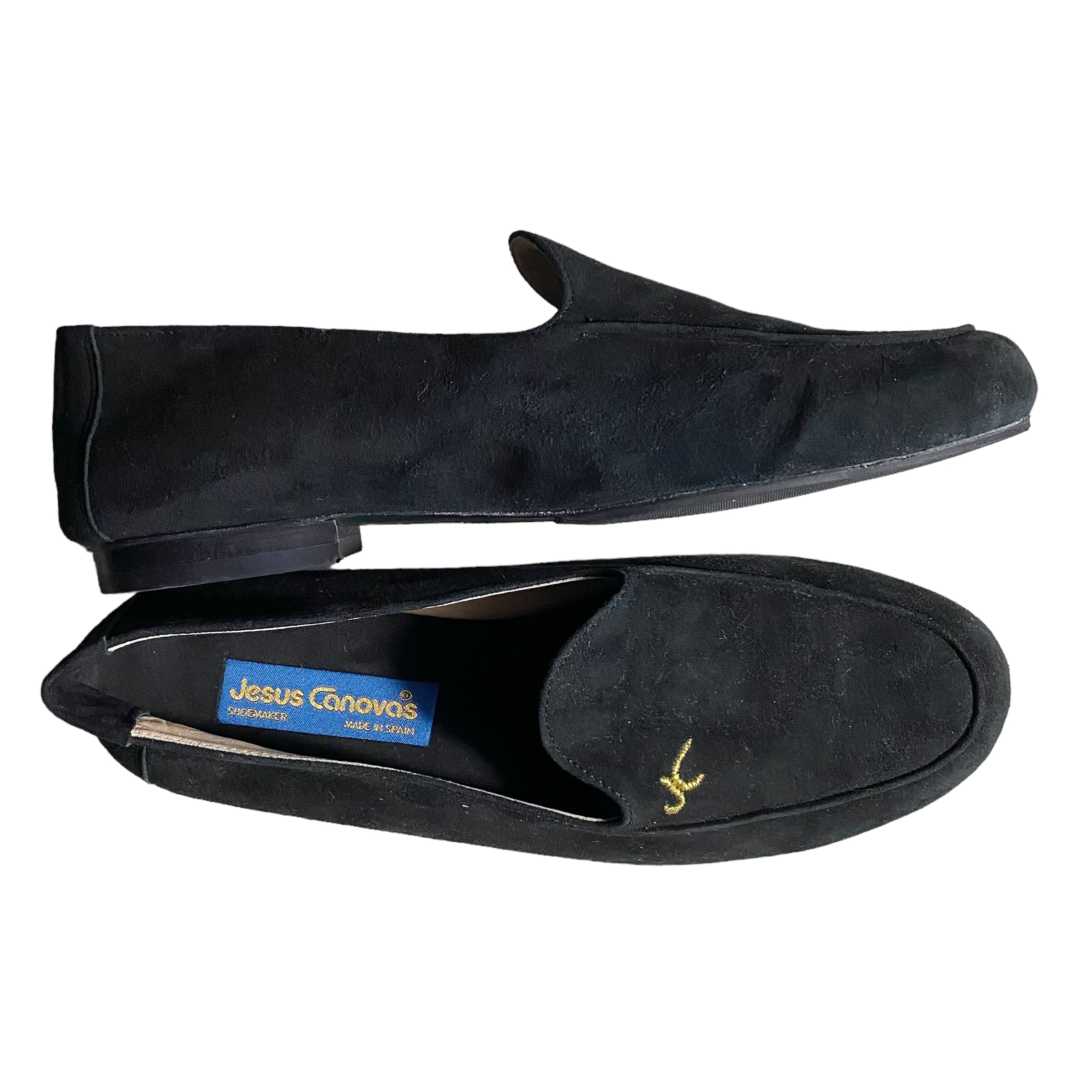 JESUS CANOVAS black nubuck slip-ons | NOIR ONLINE