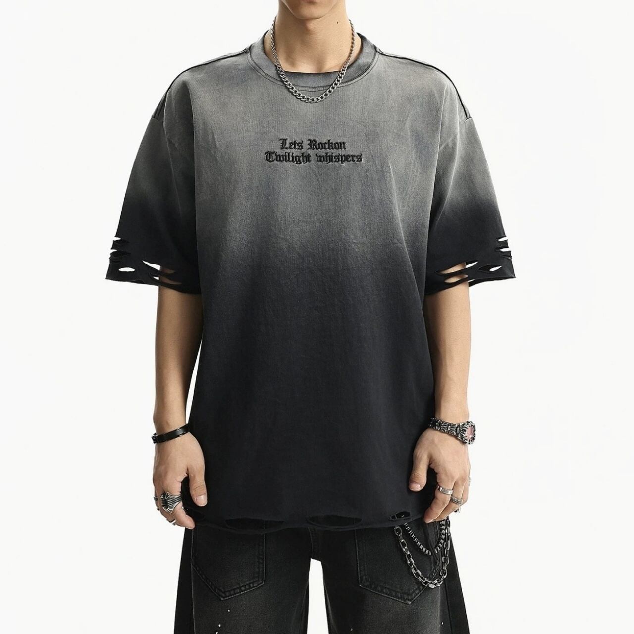 グラデーションクラッシュボリュームTシャツ 1col   A00122