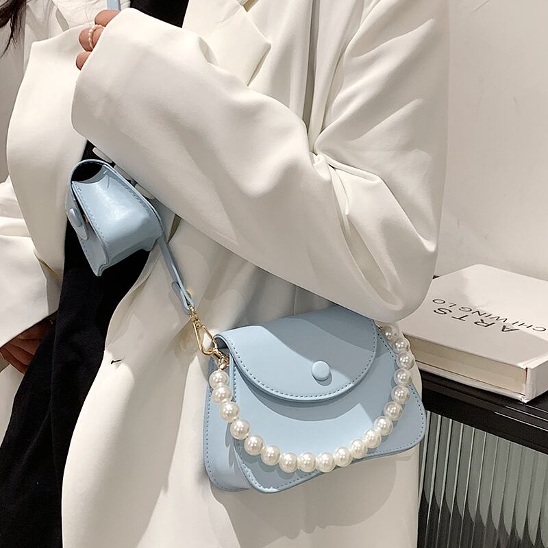 サマーパールチェーン 夏物 真珠 スクウェア メッセンジャーバッグ Tiancai_Wing_Bag30944355491